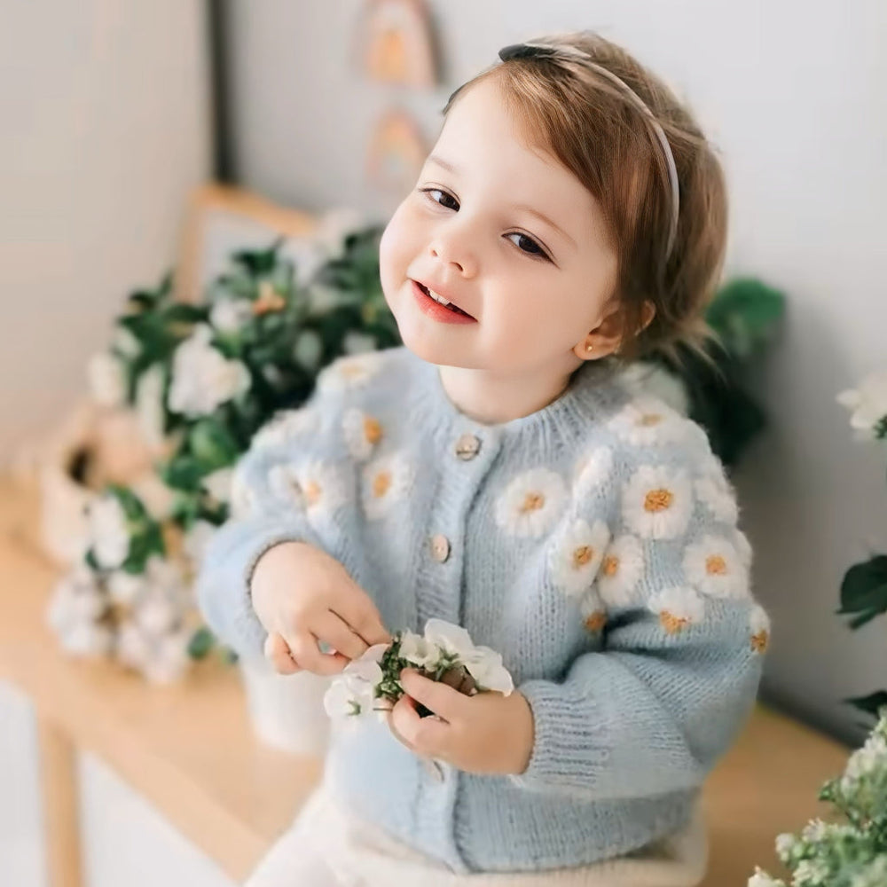 ! Daisy Gebreid Meisjes Vest – Katoen Acryl Mix